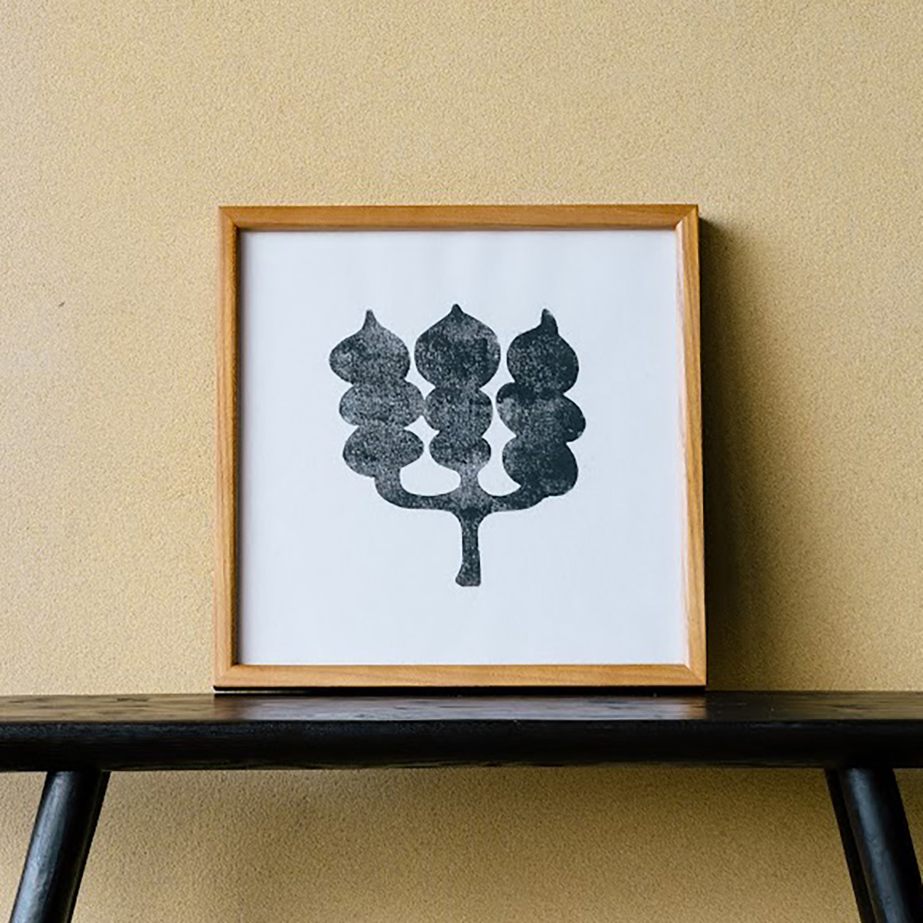 木版画SQ25-003「葉」（産直）