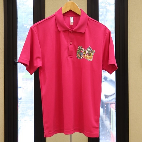 しまねっこ&オロチ メッシュポロシャツ ピンク