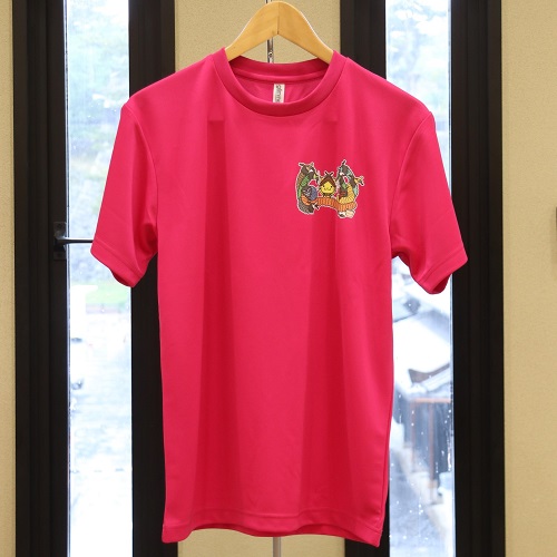 しまねっこ&オロチ メッシュTシャツ ピンク