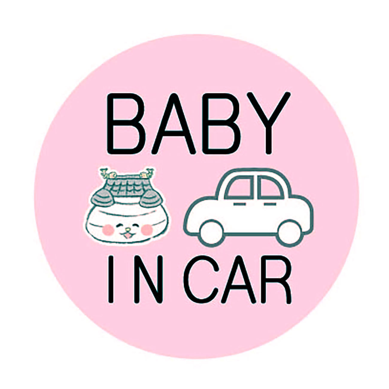 おまっちぇカーステッカー＜BABYピンク＞