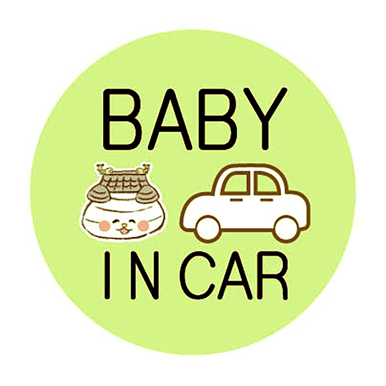 おまっちぇ カーステッカー＜BABYグリーン＞