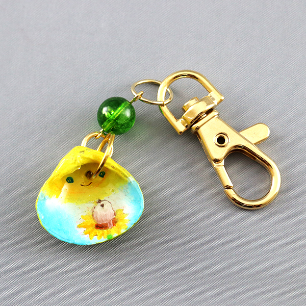 手描きしじみキーホルダー(ペリドット)No.5