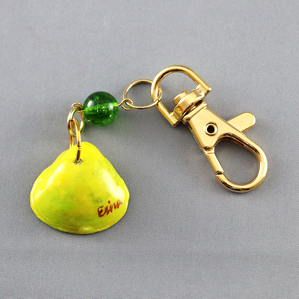 手描きしじみキーホルダー(ペリドット)No.5