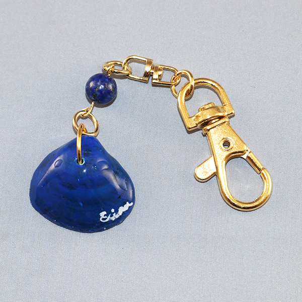 手描きしじみキーホルダー(ラピスラズリ)No.2