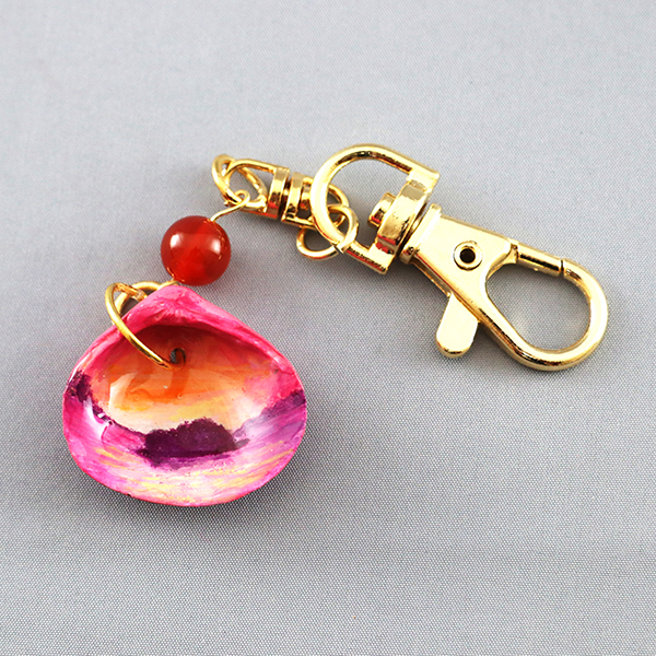 手描きしじみキーホルダー(カーネリアン)No.3