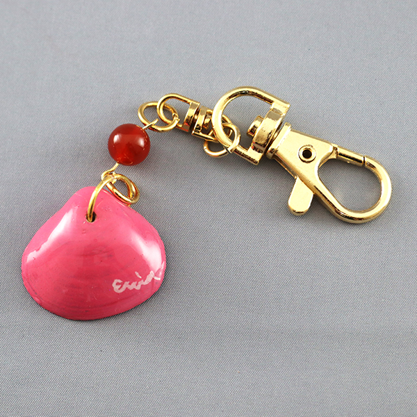 手描きしじみキーホルダー(カーネリアン)No.3