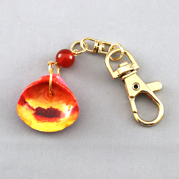 手描きしじみキーホルダー(カーネリアン)No.1