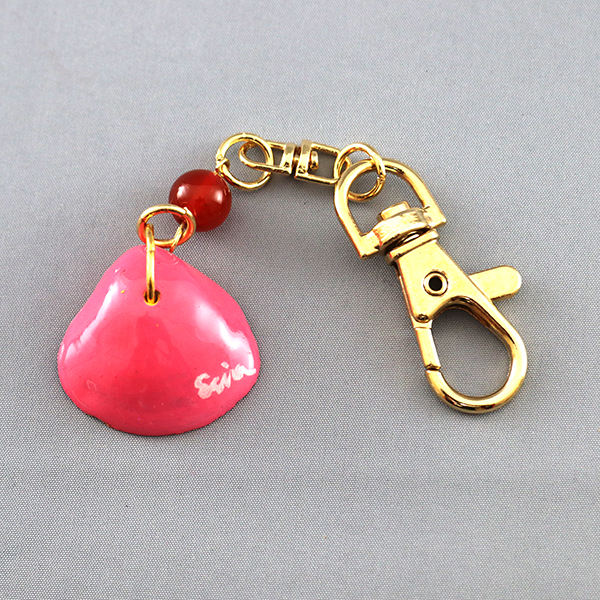 手描きしじみキーホルダー(カーネリアン)No.1