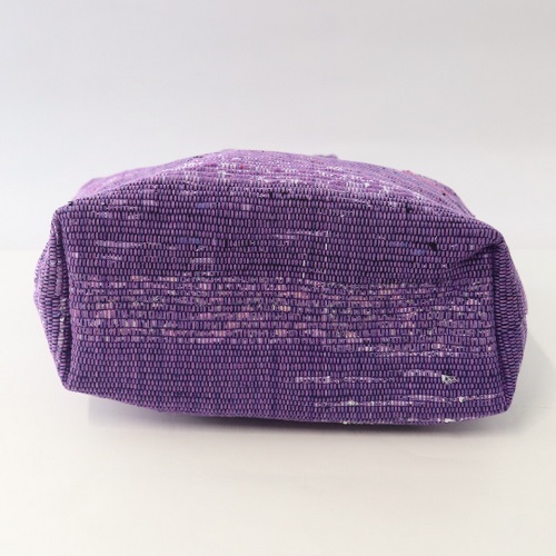 安来織　裂織バッグ　紫