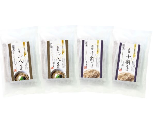 (A124)出雲十割生そば・八割生そば(雲龍袋)8食セット